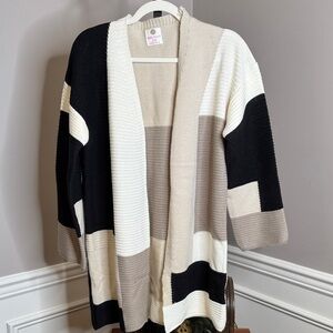 MarleyLilly colorblock open cardigan size S/M